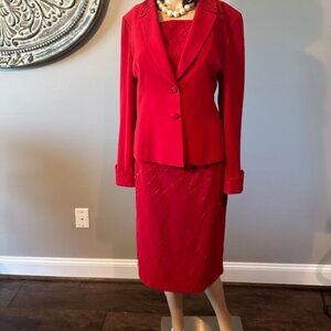 NWT ALBERT NIPON RED 3PC SUIT - SIZE 10